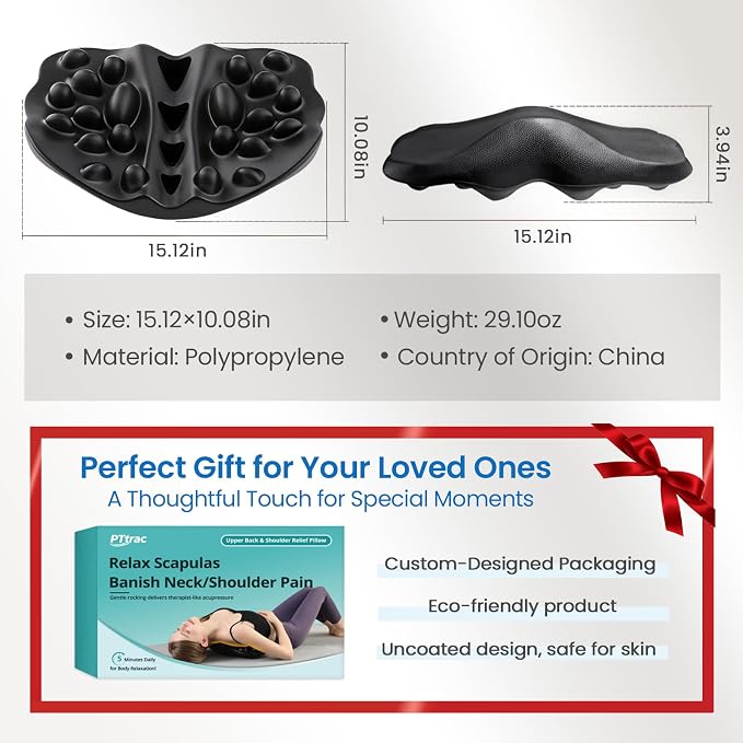 Shoulder Blade & Trapezius Trigger Point Massager, Back Stretcher | 22 Pressure Nodes, Deep Muscle Massage,Firm High-Density Foam, Ergonomic Arch, Body-Weight Massage,Daily Relaxation