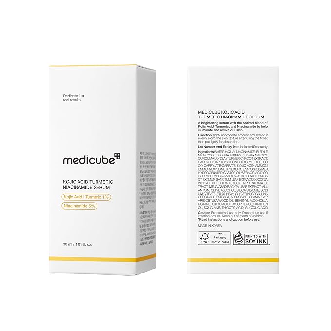 medicube Kojic Acid Turmeric Clarifying & Balancing Capsule Serum for Troubled Skin | Soothing & Brightening Facial Serum | Niacinamide & Glow Capsules for Hydration and Barrier Support | 1.01 fl.oz