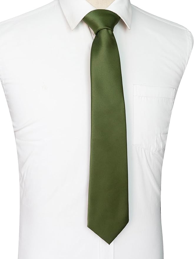 JEMYGINS Solid Color Tie Mens Necktie for Business and Wedding