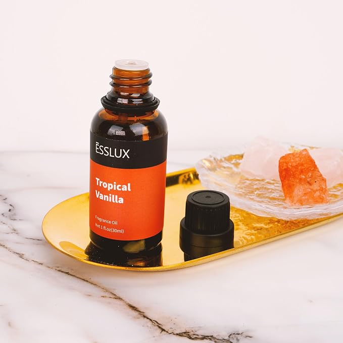 Tropical Vanilla Fragrance Oil, ESSLUX Large Single Essential Oil 30ml, Aromatherapy Candle Making Scents, Middle Eastern Scented Oils for Home for Diffuser, Massage, Soap, Perfume, Humidifier