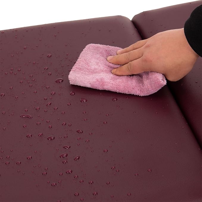 Artechworks Massage Table Massage Bed Portable Lash Bed for Eyelash Extensions Beauty Tattoo Table Adjustable for Spa Salon,Lightweight (Wine Red, 2 Folding No Bag)