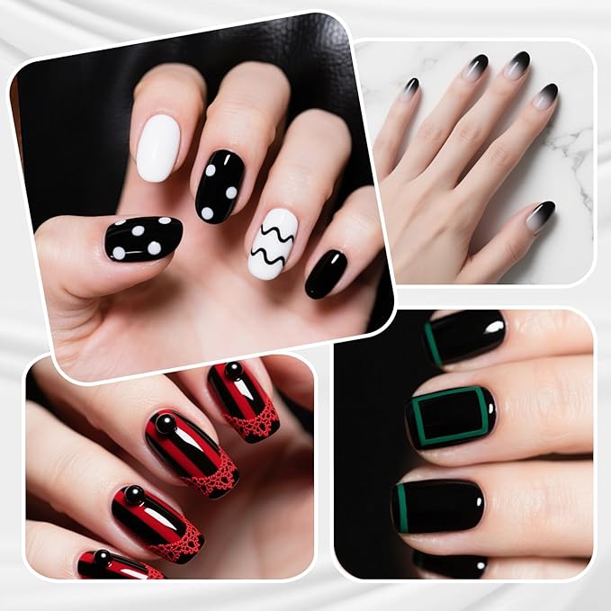 Black Nail Polish, Quick Dry Nail Polish, Streak Free, Long Last Fingernail Polish for Autumn Wedding Nails, Cozy Fall Manicure, Back to School Nail Looks, Salon Quality at Home, 0.35 fl oz
