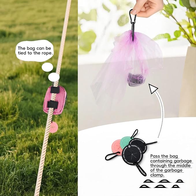 WishLotus Dog Treat Bag, All-in-one Poop Bag Dispenser with Waste Bag Holder Small Dog Training Treat Pouch for Walking Running Playing (Green)