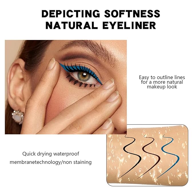 COOL STORY Blue Liquid Eyeliner Pencil – Water Resistant & Smudge-Proof, Long Lasting Eye Liner Makeup