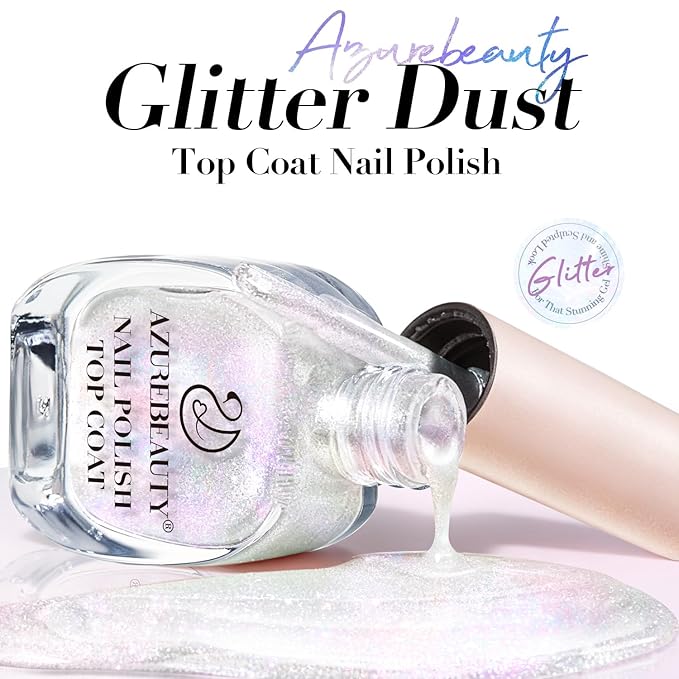 AZUREBEAUTY Glitter Pearl Nail Polish, Quick Dry Salon-Quality Lacquer, Long Lasting Air Dry Formula, Smooth Glossy Finish for Nail Art