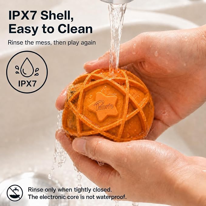 Replacement Shell for Interactive Dog Ball Toy, Tough Rubber Outer Cover with Secure 4-Turn Thread, Replacement Accessory Only, No Electronic Core, Orange