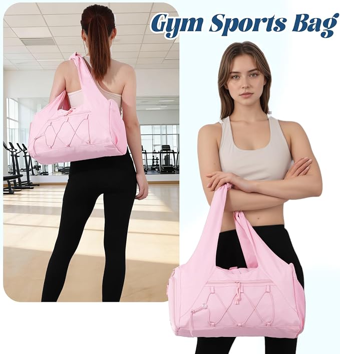 Oweisong Gym Bag for Women Sports Duffel Bag Lightweight Yoga Tote Travel Carry On Handbag with Shoes Compartment