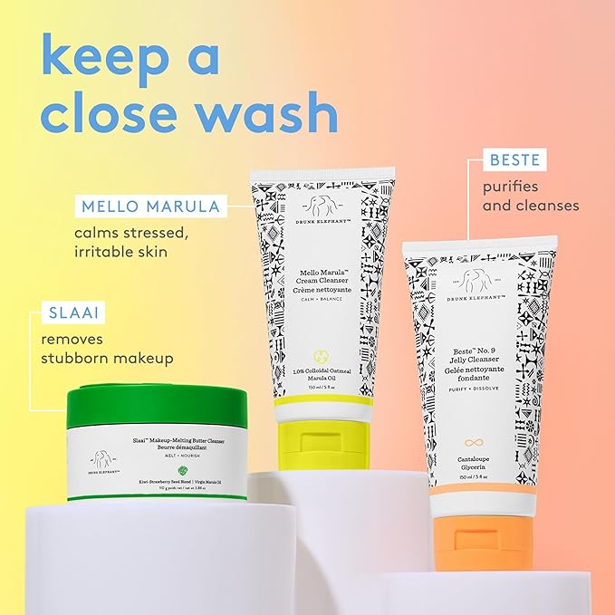 Drunk Elephant Beste No. 9 Jelly Cleanser - 60 ml/2 fl oz - Travel-Size Gel Face Wash - Clean Clinical Skincare - Cruelty-Free - Dermatologist-Tested - Free of Essential Oils, Silicones, and Fragrance