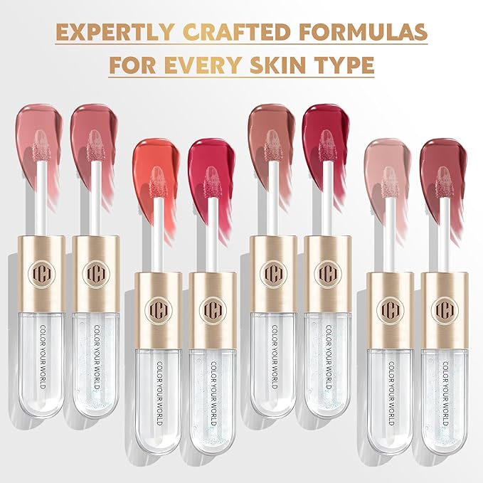 Color Nymph Matte Liquid Lipstick with Clear & Shimmer Lip Oil | 2PCS Lip Makeup Set for Women & Girls | High Pigment Color Long-Lasting Dual Ended Lip Gloss | Cruelty-Free & Vegan (2-Count, 03)