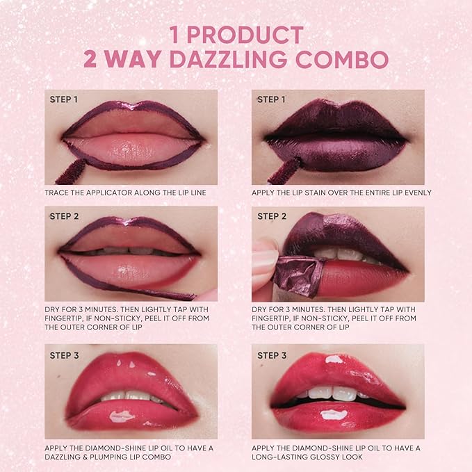 JUDYDOLL Peel Off Stain and Plumping Oil Duo - Long-Lasting Lip Stain with 3D Plumping Gloss, Hydrating and Non-Sticky Formula, Macaron-Inspired Lipstick (#04 Cinnamon Glow)