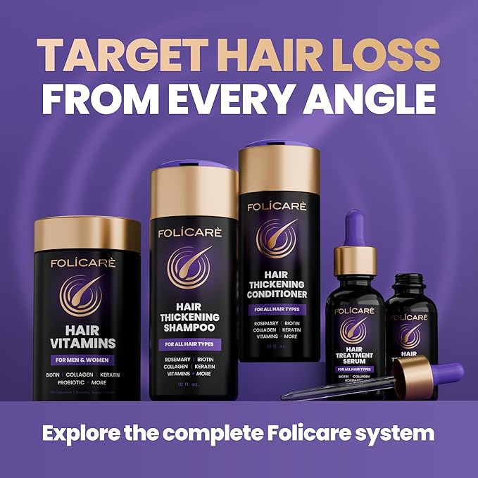 Thickening Hair Growth Shampoo and Conditioner Set For Women & Men, Biotin Shampoo and Conditioner, Intensive Repair for Thinning Damaged & Frizzy Hair, Split End Care, Sulfate & Paraben Free