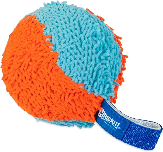 Chuckit! Indoor Fetch Shaker Dog Toy, 7.75in, Orange and Blue
