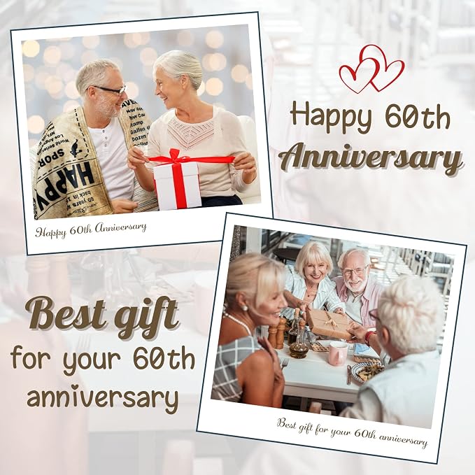 60th Anniversary Blanket Gifts Gift for 60th diamond Wedding Anniversary Sixty Years of Marriage Gifts for Couple Wife Husband Dad Mom Parents Grandpa Grandma Grandparents Back in 1966 Blanket 60x50