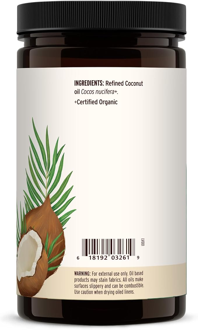 Banyan Botanicals Coconut Oil – Expeller Pressed Organic Coconut Oil – Massage Oil for Naturally Hydrated Skin and Hair – 30 oz – Refined, Non GMO, Sustainably Sourced