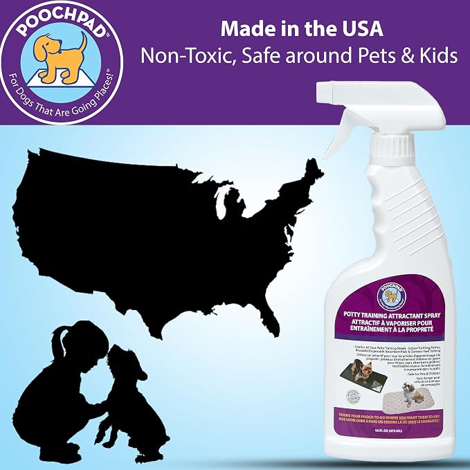 PoochPad Potty Training Attractant Spray for Dogs & Puppies, 16 oz | Indoor Potty Pad & Outdoor Use, Dog Training & Behavior Aid, Housebreaking Supplies, Non-Toxic Formula, Made in USA