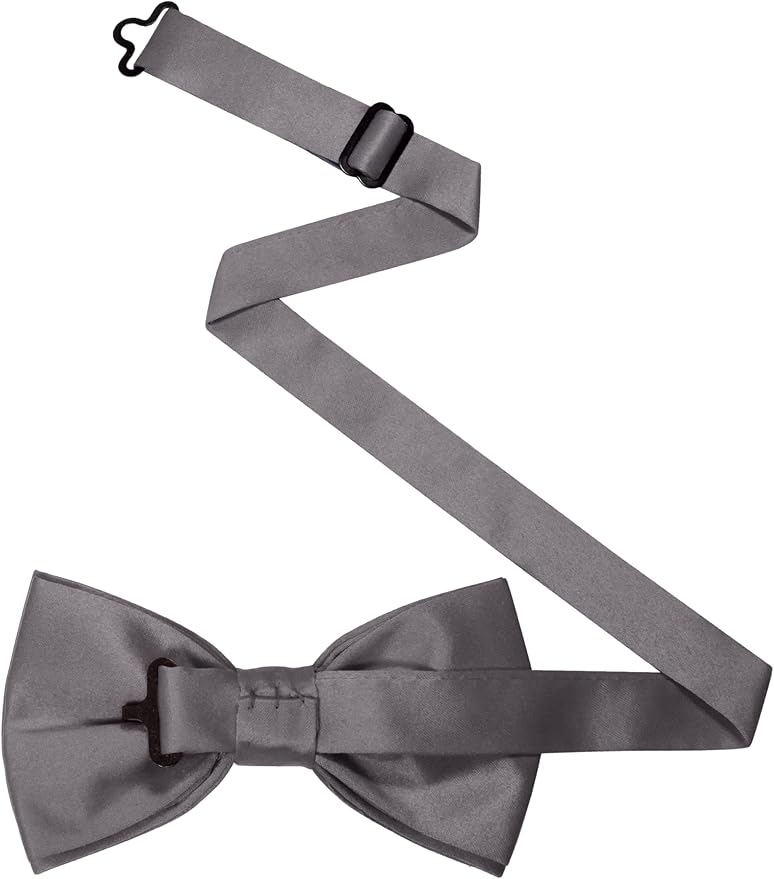 JEMYGINS Solid Color Pre-tied Bow Tie Adjustable Bowtie for Men