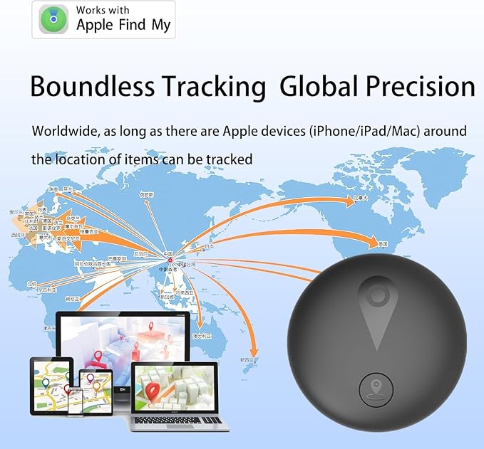 Nilone Undetectable GPS Tracker for Vehicles - Real-Time Tracking Device | No Monthly Fee/No SIM Card, Works with iOS Find My | Mini Hidden Magnetic GPS Locator, Ultra-Slim, IP68 Waterproof, Reliable