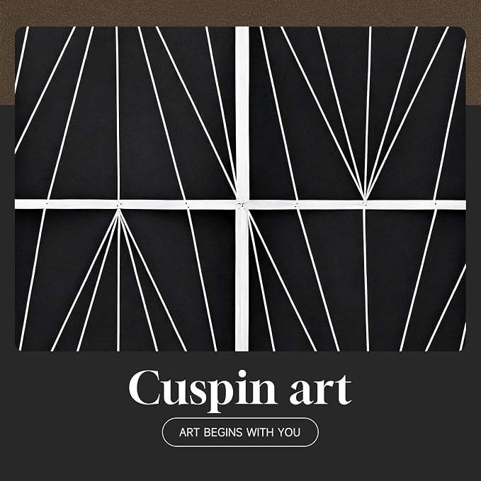 Large Framed Modern Elegant Black and White Abstract Wall Art for Living Room, 3 Piece Contemporary Prints Paintings, Big Size Geometric Pictures for Bedroom Entryway Home Office Wall Decor 24x36 In