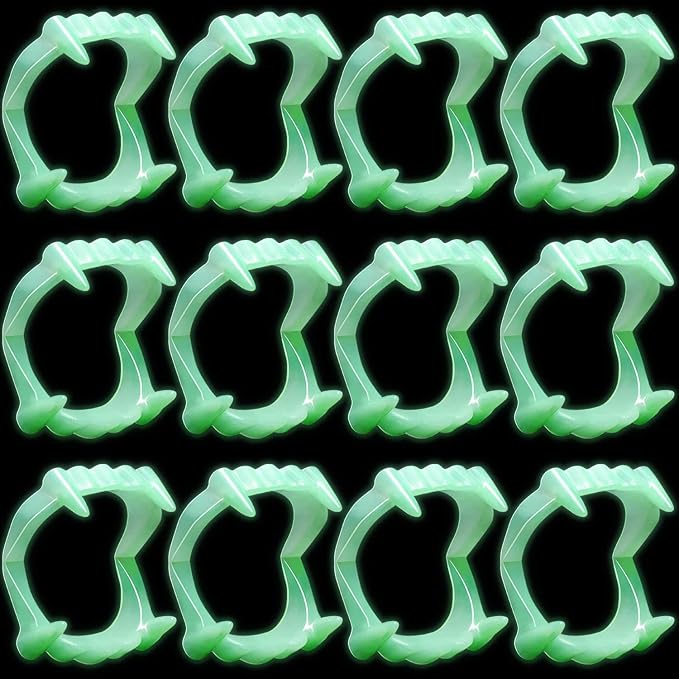 100 Halloween Teeth Glow in The Dark Fangs Teeth, Dress-Up, Pretend Play (100-Pack)