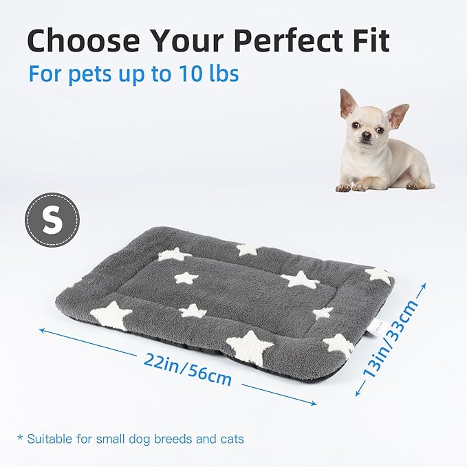 Mora Pets Cat Beds for Indoor Cats Washable Cat Mat Bed Flat Dog Crate Pad | Soft Cat Carrier Beds, Puppy Crate Pads for Dog Cage Cozy Sleeping Liner, Cat Pillow Cushion Anti Slip 2 Pack Grey 22 x 13