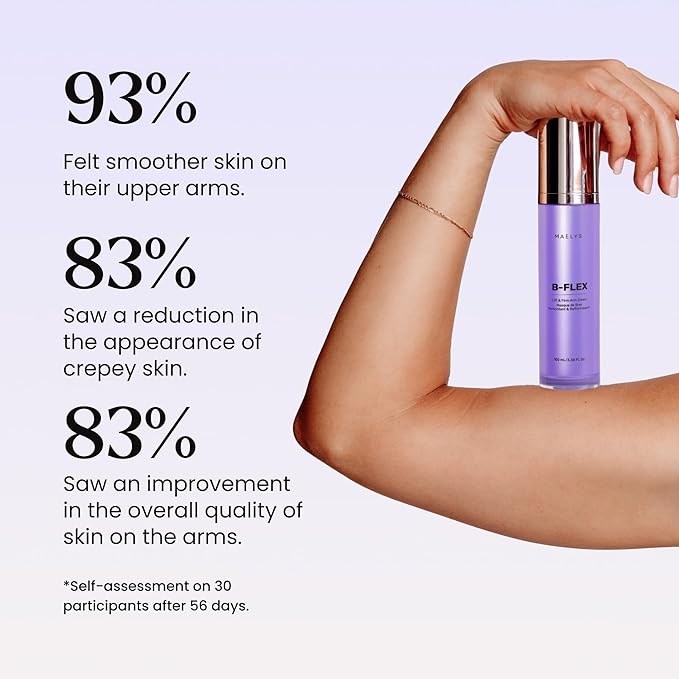 MAËLYS B-FLEX Firming Arm Cream for Women - Cream for Crepey Skin and Aging - Skin Firming and Tightening Cream for Arms with Red Algae & Kangaroo Flower (3.4 Fl Oz)