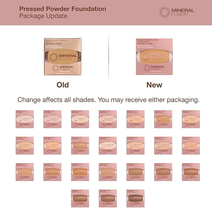 Mineral Fusion Pressed Powder Foundation, Olive 4, 0.32 Ounce (Pack of 2)
