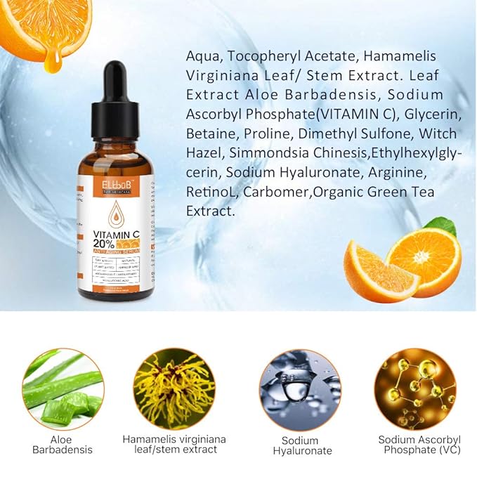 Premium 20% ๐ฏ๐ข๐ญ๐๐ฆ๐ข๐ง ๐ ๐ฌ๐๐ซ๐ฎ๐ฆ - (2PACK) with Hyaluronic Acid, Retinol & Amino Acids - Boost Skin Collagen,Hydrate & Plump Skin, Anti Aging & Wrinkle Facial Serum