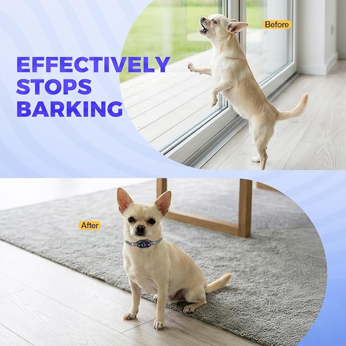 PcEoTllar bark Collar for Small Dogs, Beep & Vibration Mode, Waterproof