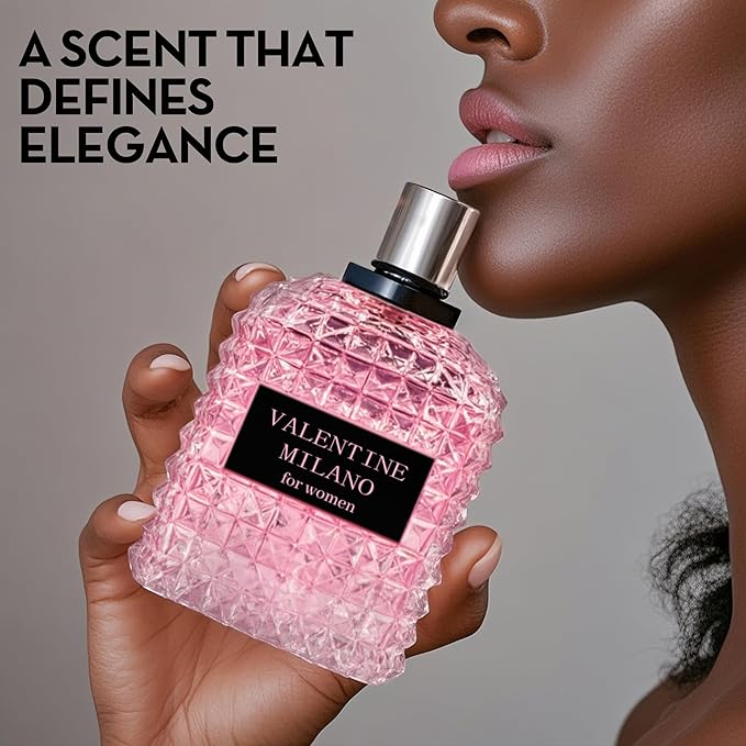 A CENTER 2PCS Perfume Set for Women - Floral Fragrance Gift Set with Vanilla,Sweet Fruity, Powdery, Woody&Musky | 3.4 Fl Oz Each Eau De Pafume(Valentine Milano,Valuable)