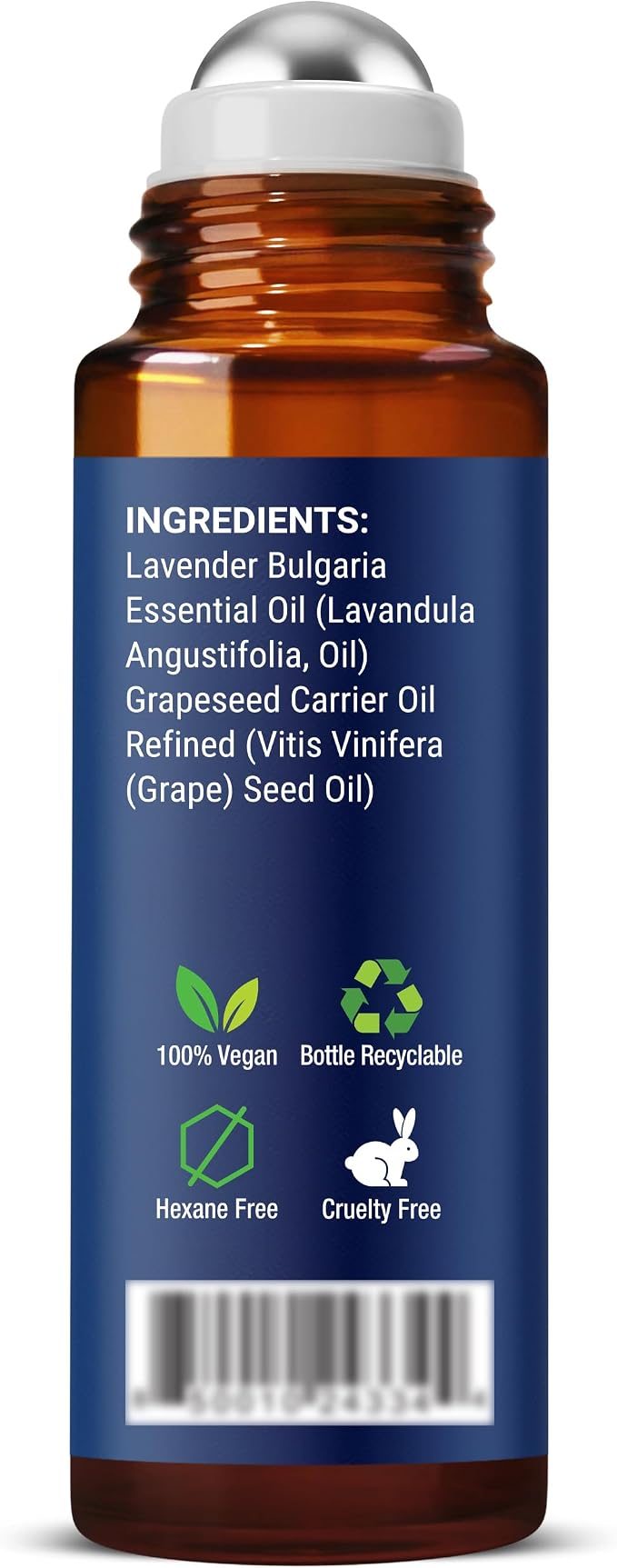 Lavender Essential Oil Roll-On 10 ml - Pure & Natural Blend, Prediluted Roller for Calmness, Relaxation & Skin Care - Nexon Botanics