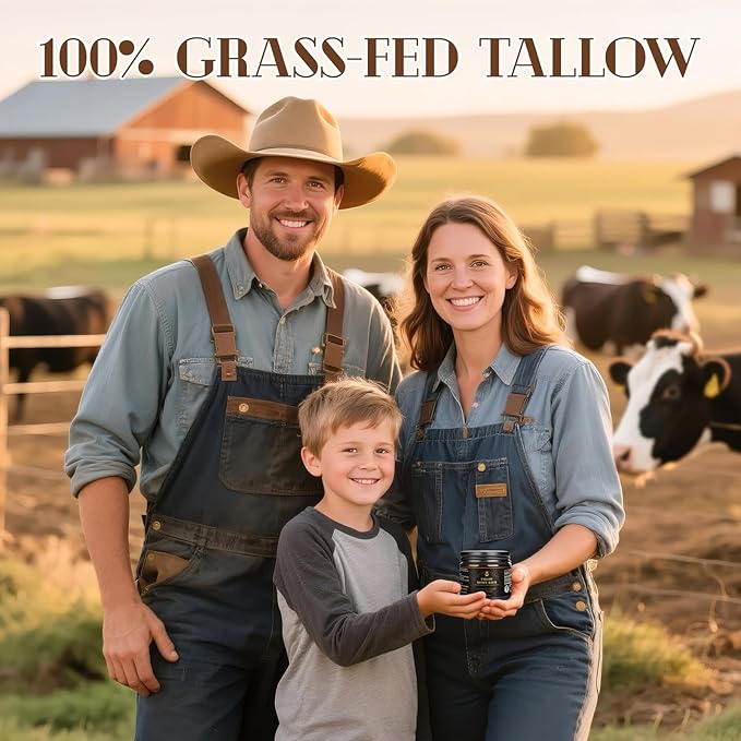 MEIDU Beef Tallow for Skin,Tallow and Honey Balm for Face,Raw Wild Honey Blend,Organic Grass-Fed Beef Tallow Balm,Face and Body Moisturizer(60g)