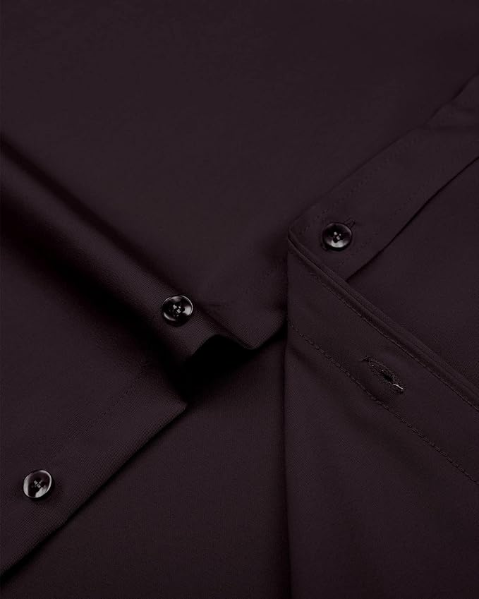 J.VER Men's Dress Shirts Solid Long Sleeve Stretch Wrinkle-Free Formal Shirt Business Casual Button Down Shirts