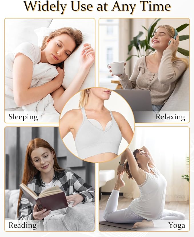DLMDML 2Pcs Castor Oil Pack for Breast, Reusable Organic Castor Oil Wrap Breast Pad, Anti Leak Breast Nursing Pads for Women Relaxing Sleeping (White)