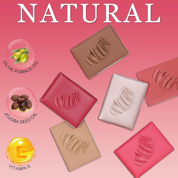 O'CHAIN 12 Colors Cream All in One Face Palette Set, Contour Blush Highlighter Makeup Palette Kit, Long Lasting, Beauty Gift for women, Ideal for Christmas Valentine's Day and Festival
