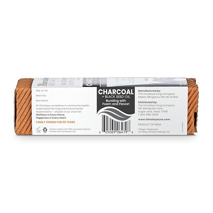 Himalaya Botanique Whitening Antiplaque Toothpaste with Charcoal and Black Seed Oil for Whiter Teeth, 4 oz…