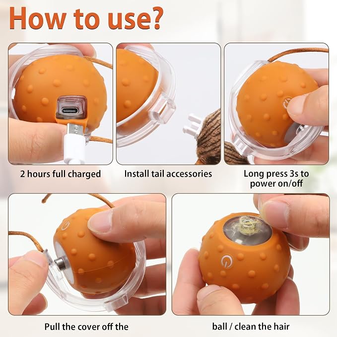 Oxawo Cat Toys Interactive Self Rolling Cat Balls Mouse