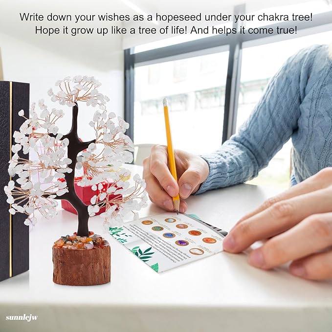 Clear Quartz Crystal Tree of Life for Home, Office, and Desk Decor,Handmade Bonsai for Clearity, Healing Crystals Money Tree,Perfect Concentration Gifts for Mom and Sister Friend