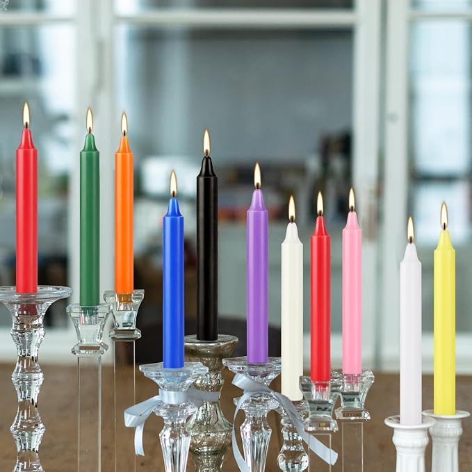 40 Pack Assorted Color Spell Chime Candles, 4 Inch Mini Taper Candles for Home Decor Kitchen Decor Wedding Decoration-10 Colours,Great for Casting Chimes, Rituals,Christmas Candles