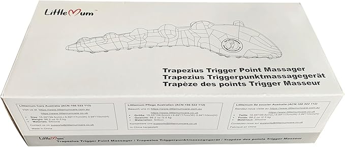 LittleMum Trapezius Massager, Neck, Shoulder & Upper Back Pain Relief Manual Massager – Trigger Point Tool for Trapezius Tightness, Tension Headaches, Tech-Neck, and Suboccipital Release