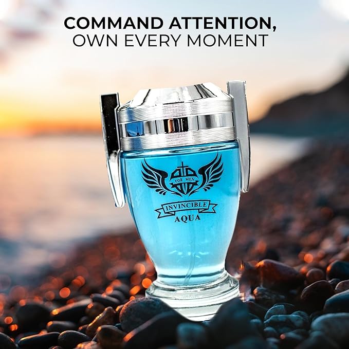 A CENTER Invincible Aqua Cologne for Men/Eau de Parfum Natural Spray 3.4 Fl Oz Perfume for Men Suitable for All Skin Type Fragrance Daily Used