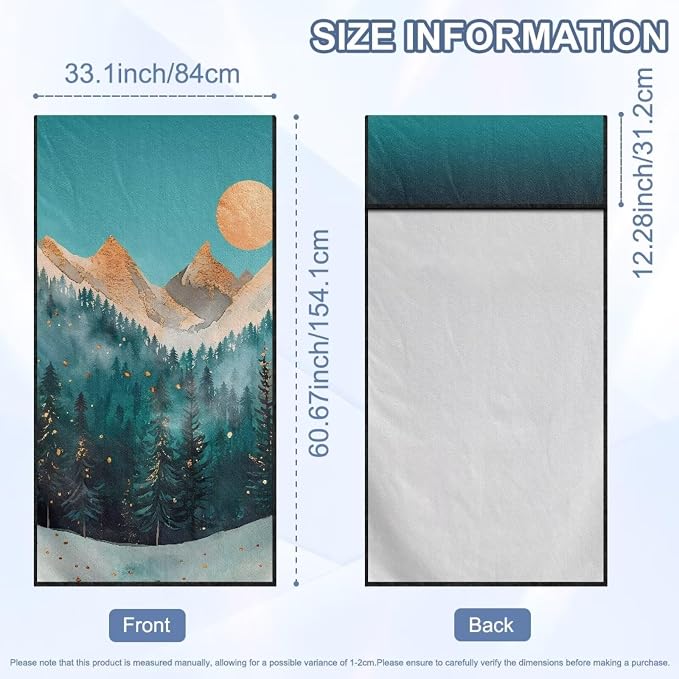 INSTANTARTS Mountain Peak Moon Car Seat Cover Protector Sweat Towel Multi-Functional Car Towel