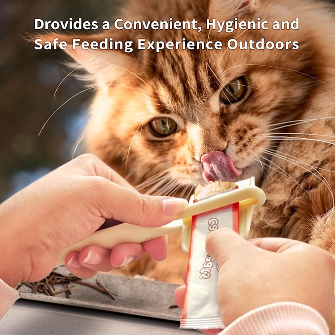2pcs Cat Strip Feeders, Kitten Strip Squeeze Spoon for Wet Food and Liquid Snack, Cat Lickable Puree Treat Food Dispenser Pet Food Mixing Spoon Feeding Scoop for Pets (Green and White