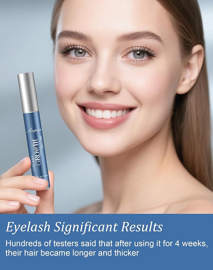Eyelash Growth Serum for Longer, Thicker Lashes, Eyebrow Growth Serum, Natural | Plant-Based Formula | Promotes Lash Growth & Strength | Safe & Effective Lash Enhancer (5ml) B