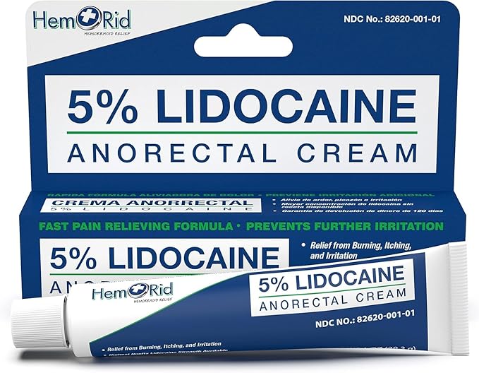 HemRid Max and Maximum Strength Lidocaine Cream - Hemorrhoid Relief Bundle for Fast Internal & External Support - Hemorrhoid Pills & Hemorrhoidal Lidocaine Cream for Rapid Comfort & Soothing Care
