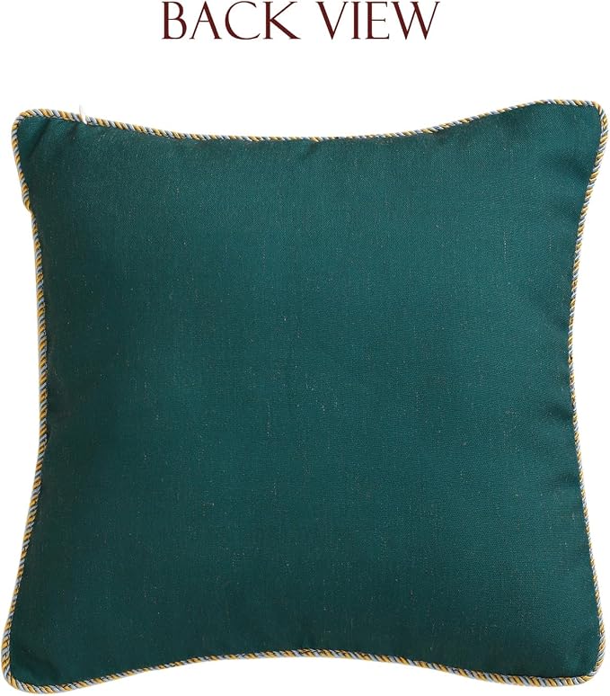 patdrea Designer French Vintage Linen Throw Pillow Cover,18"x18"-Cecilia B | Decorative Pillow Case with Zipper,Green Floral Pattern,Cushion Coverfor Couch Living Room Bedroom Sofa