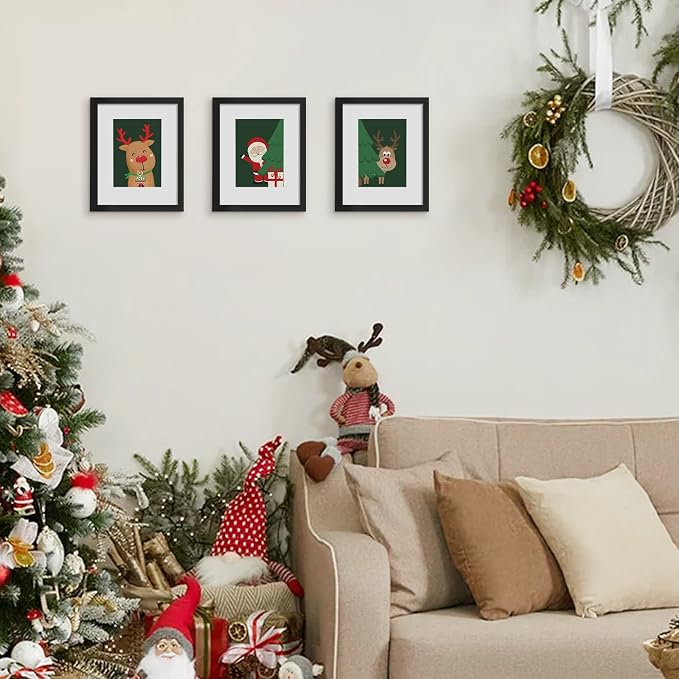 upsimples 8x10 Picture Frames, Gallery Wall Frames Set of 5, Black | Photo Frame Collage Wall Decor, 8 x 10 Frame, 5x7 Frame with Mat for Family, Baby, Hallway, Christmas