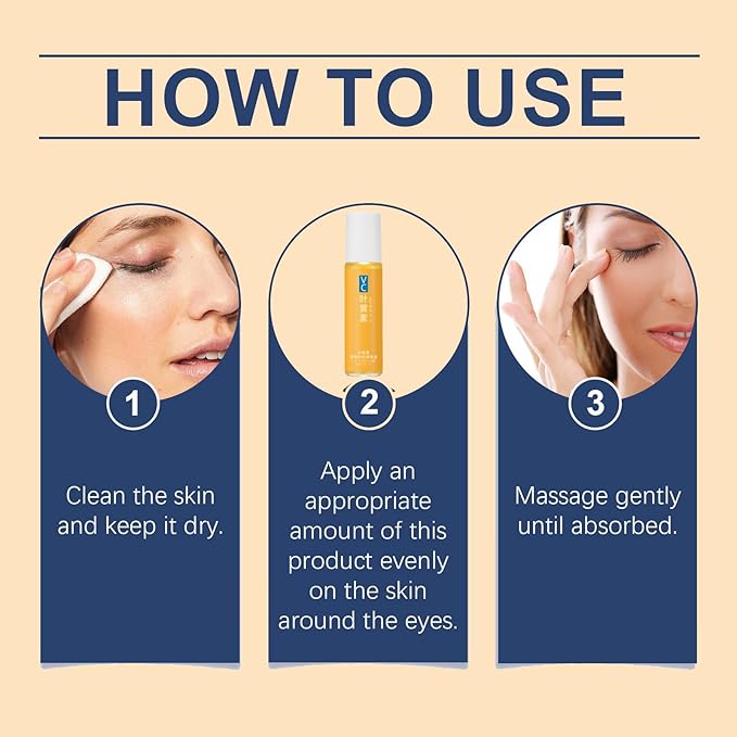 Vc Anti-Wrinkle Eye Serum Oil, Bccnerty Anti Wrinkle, Eye Oil Vc, Lutein Eyes Roller Ball, Firming Anti-Aging Hydrating Under Eyecream For Dark Circles And Puffiness (4pcs)