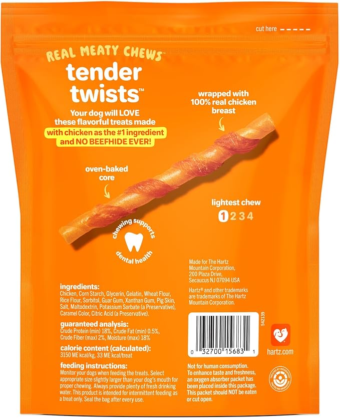 Oinkies Tender Twists Rawhide‑Free Dog Chews, 36 Count