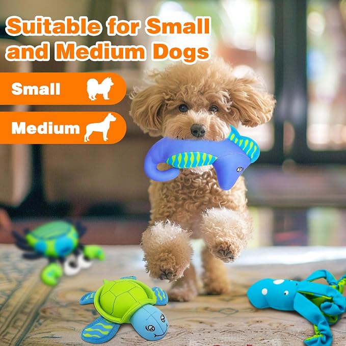 Squeaky Dog Toys, Floating Dog Toys for Indoor or Outward Play, Interactive Dog Gifts for Small and Medium Dogs – Seahorse