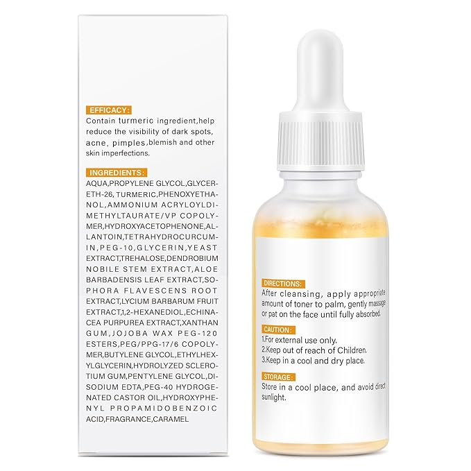 Turmeric Serum for Face, 30 ML/ 1 PCS Anti Aging Turmeric Facial Serum, Turmeric Oil, Moisturizes & Firms Skin, Reduces Wrinkles & Fine Lines, Skin Care Essence for Dryness, Hydrates Face